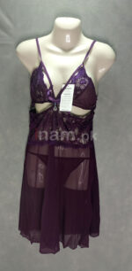 Romantic Strappy Lace Nightdress with Soft Satin Bow Accents and